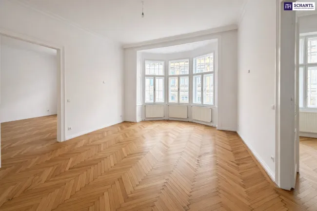 SOMMER Aktion: Nur 50% Provision! Stark reduziert! Geräumige 4-Zimmerwohnung im Botschaftsviertel neben Arenbergpark + Traumhaft schönes Altbauhaus + Bestlage in 1030 Wien + Klassische Altbauwohnung - Bild