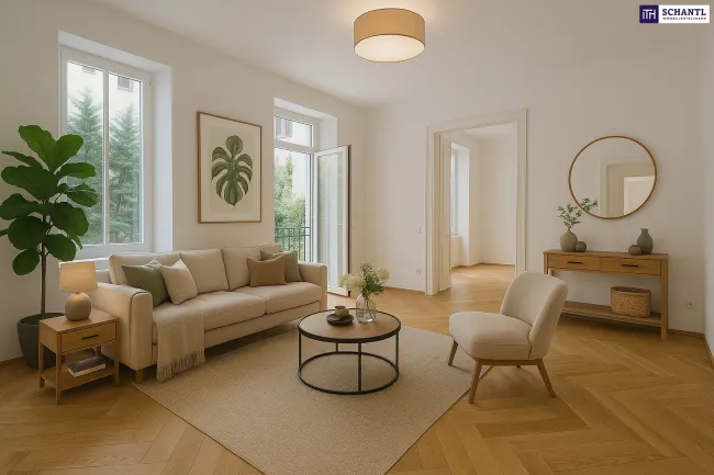 WOW! TOP LAGE in unmittelbarer Nähe zum Augarten + Altbaujuwel mit großzügigem Balkon + absolut ruhige Innenhoflage - Bild