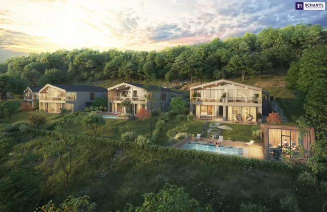 BAUGRUND TRIFFT AUF LEBENSQUALITÄT! Grundstücke in Bestlage mit genehmigter Luxusvilla! Ihre Chance auf ein Zuhause mit unverbaubarem Grünblick - Titelbild