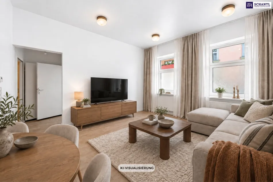 Wohnzimmer, KI Visualisierung