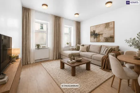 Wohnzimmer, KI Visualisierung