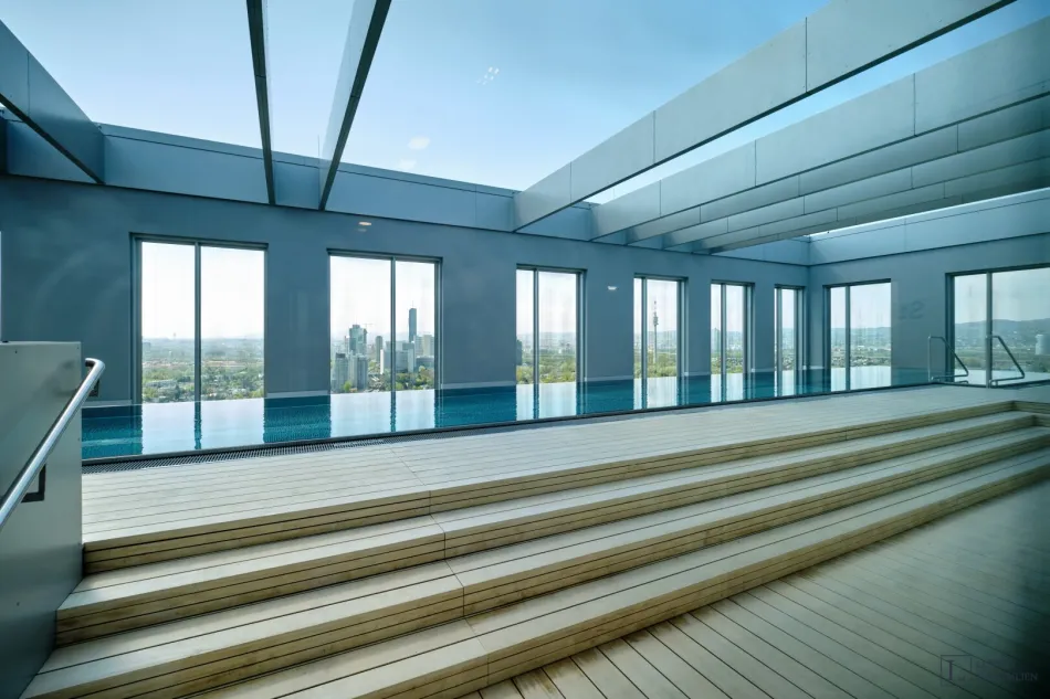 Neubau Erstbezug - mit umfassendem Blick aus dem 24. Stock auf die Alte Donau und Vienna International Center - Bild