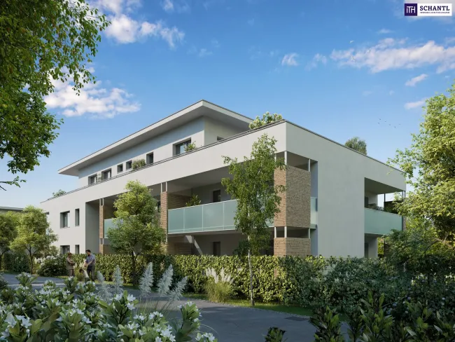 Wohnen in bester Lage von Graz-Liebenau: 3-Zimmer-Wohnung mit Balkon & 29 m²-Terrasse – nachhaltig dank Luftwärmepumpe & Photovoltaikanlage. Baustart erfolgt! - Titelbild