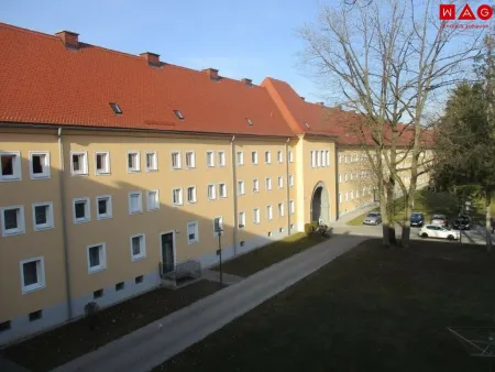 aus dem Fenster blickend hofseitig