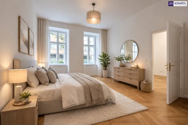 ++ Wohnen in Augartennähe ++ Erstklassig sanierte Altbauwohnung in ruhiger Seitenstraße in unmittelbarer Nähe zur U-Bahnstation Taborstraße + 2,5 Zimmer - Bild