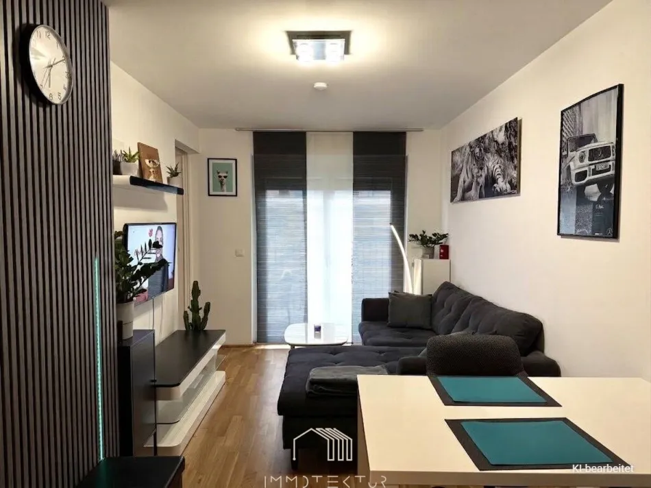 STADTNAH WOHNEN, ENTSPANNT LEBEN: 2-Zimmer-Wohnung mit überdachtem Balkon in Graz - Bild