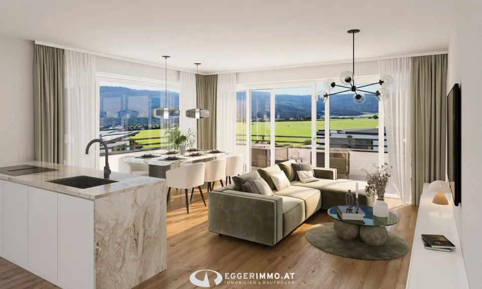 Hochwertige Neubau Eigentumswohnung mit Balkon und Garten in Maishofen - Titelbild