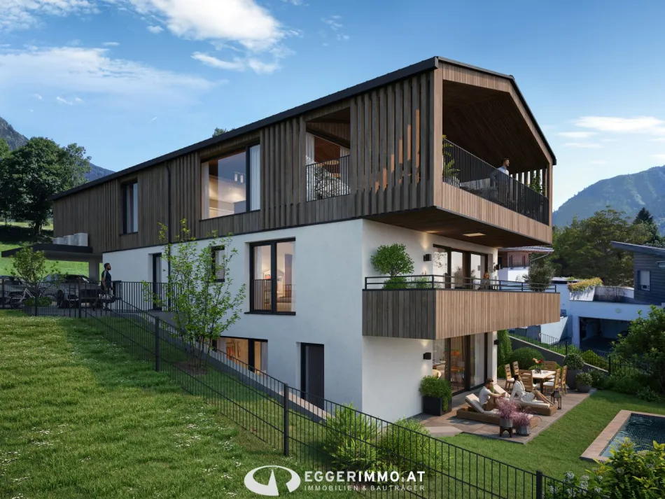 Hochwertige Neubau Eigentumswohnung mit Balkon und Garten in Maishofen - Bild