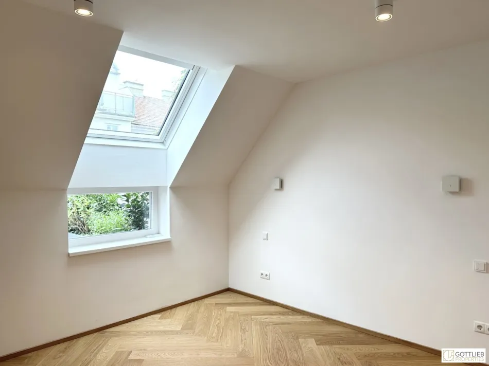 Bestlage nahe Belvedere! Luxuriöse 3-Zimmer-Erstbezug-Dachgeschoss-Wohnung mit zwei Balkonen in historischem Gebäude - Bild