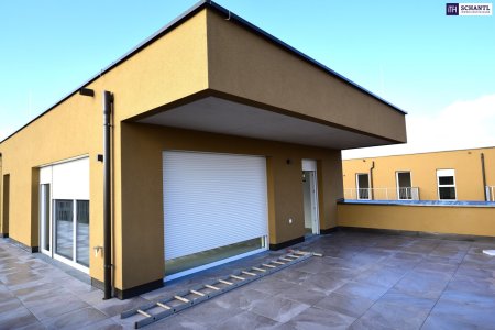 Leben wie im Paradies – 4-Zimmer-PENTHOUSE mit Rundumblick von der großzügigen 86m2 großen Dachterrasse! + 70m2 extensiv begrüntes Flachdach