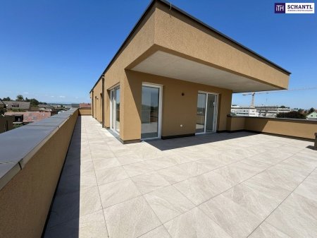 Leben wie im Paradies – 4-Zimmer-PENTHOUSE mit Rundumblick von der großzügigen 86m2 großen Dachterrasse! + 70m2 extensiv begrüntes Flachdach