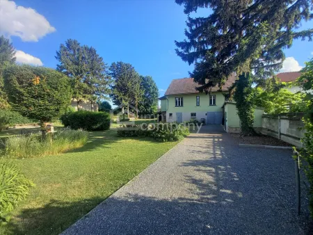 Blick vom Garten zum Haus