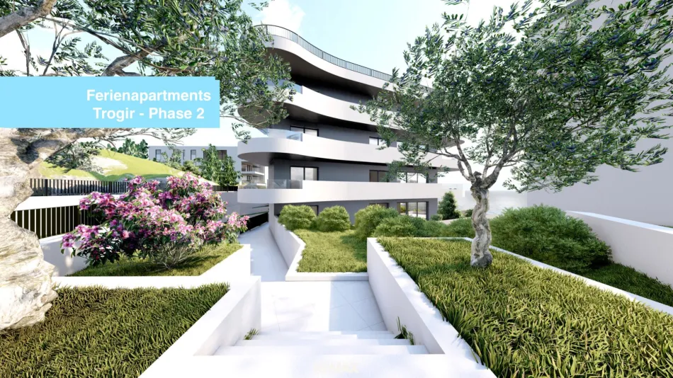 Traumhafte Ferienwohnung direkt am Meer bei Trogir / Kroatien: Erstbezug mit Pool und 75 m² Terrasse! - Bild