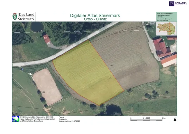 Wunderbares Grundstück in Prach-Sonnen-Lage von ca. 5.000m² Gesamtfläche!!! Oisnitz / St. Josef - Nähe Lannach - Bild