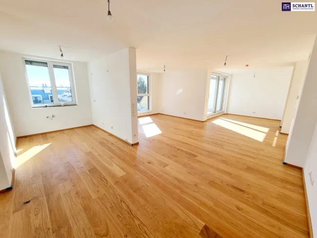 Raum. Ruhe. Rooftop. Selten am Markt - 5-Zimmer-Penthouse mit großzügiger Dachterrasse in Ruhelage! Erdwärme + Garagenplätze + Energieeffizient Wohnen! - Bild