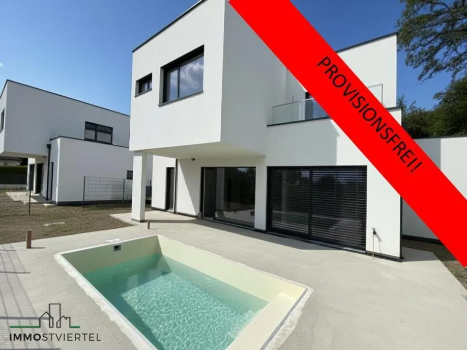 Einzigartige Neubauvilla mit Pool und herrlichen Donaublick! PROVISIONSFREI! - Titelbild