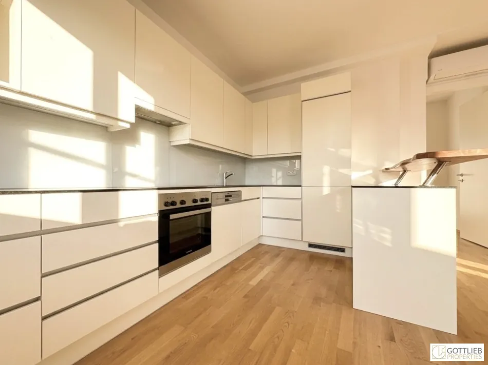 Bestlage nahe Glanzing! Perfekt geschnittene 3-Zimmer-Dachgeschoss-Wohnung mit Balkon in Grünruhelage und mit Kahlenbergblick - Bild