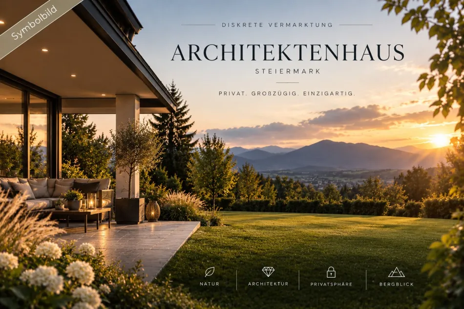 Architektenhaus mit Bergblick & außergewöhnlicher Privatsphäre -- diskrete Vermarktung - Titelbild