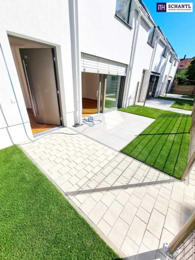 Fire Sale! Happy to be here! WOW - Cooles Townhouse mit Garten! Erdwärme + Absolute Ruhelage + Tiefgarage + Ideale Süd Ausrichtung! Nachhaltig und zukunftssicher investiert! - Bild
