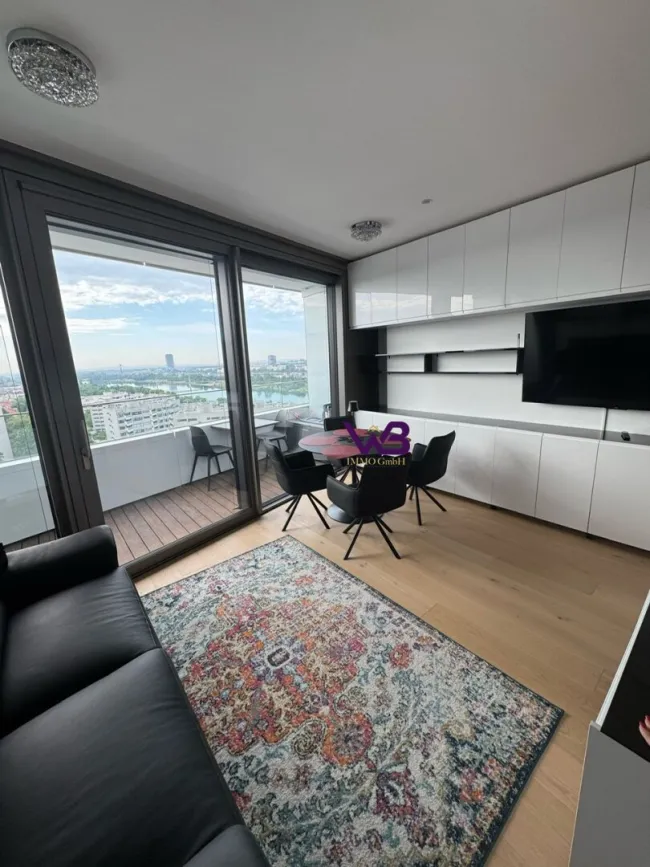 1 Zimmer Mietwohnung mit 6m² Balkon- DANUBE FLATS –13. Stockwerk-Exklusives Wohnen im höchsten Wohnturm Wiens! - Bild