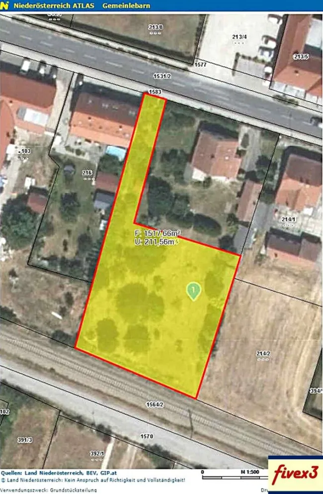 Gemeinde Traismauer: ca. 1.500m² Bauland-Kerngebiet mit Altbaumbestand in Gemeinlebarn zu kaufen - Bild