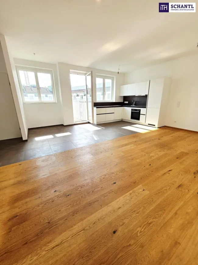 Traum-Balkon / Dachgeschoss ohne Schrägen / Naschmarkt um´s Eck / U-Bahn vor der Türe / 3 Zimmer perfekt aufgeteilt! Einfach WOW! HIP und TRENDY die Gegend - Magisch schön das Altbauhaus! - Bild