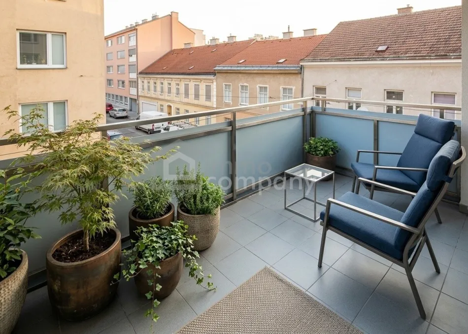 Anspruchsvoll kernsanierte, neuwertige 2-Zi-Balkonwohnung in Ruhelage nahe U6 Niederhofstrasse - Titelbild