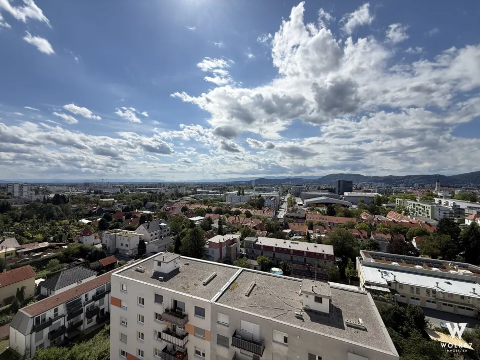 Über den Dächern von Graz – barrierefreie Wohnung im 11. Stock mit Loggia und traumhafter Aussicht - Titelbild