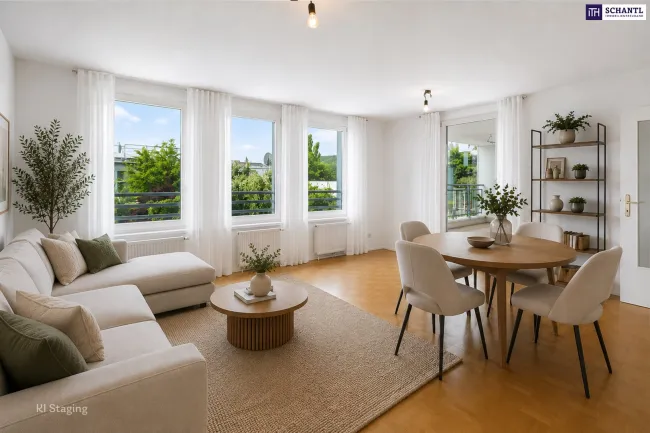 Wohnzimmer, KI Staging
