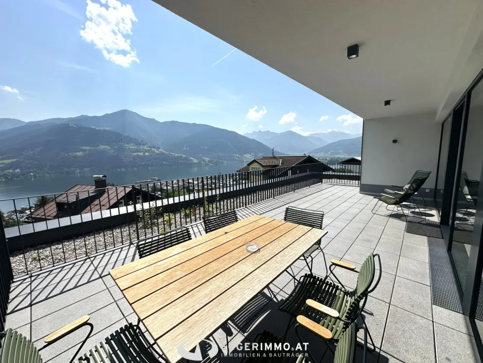 5700 Zell am See: Investment mit Selbstnutzung; 3 Zimmer Apartment 79m² mit 45m² Terrasse, Seeblick, unverbaubarer Weitblick, neuwertig !! - Bild