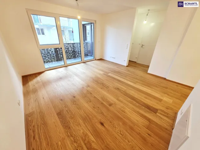 Hofseitige Traumwohnung mit Grünblick! Ideal zur Vermietung + Absolute Ruhelage + Nachhaltigkeit + Photovoltaik + Wärmepumpe! Balkon + Energieeffizienz + Perfekte Anbindung und Nahversorgung! Jetzt zugfreifen! - Bild