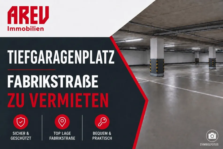 TIEFGARAGENABSTELLPLATZ in der Fabrikstrasse 32 ab sofort verfügbar - Titelbild