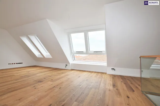 Neuer Preis! Ein Traum im Dach! Luftwärmepumpe + Blick über Wien + Riesenterrasse + High Quality + Rundum saniertes Altbauhaus! Ab ins stylische Dachgeschoss mit WOW-Effekt! - Bild