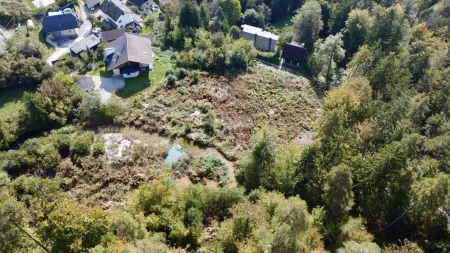 Luftbild vom Techelsberg und dem Grundstück