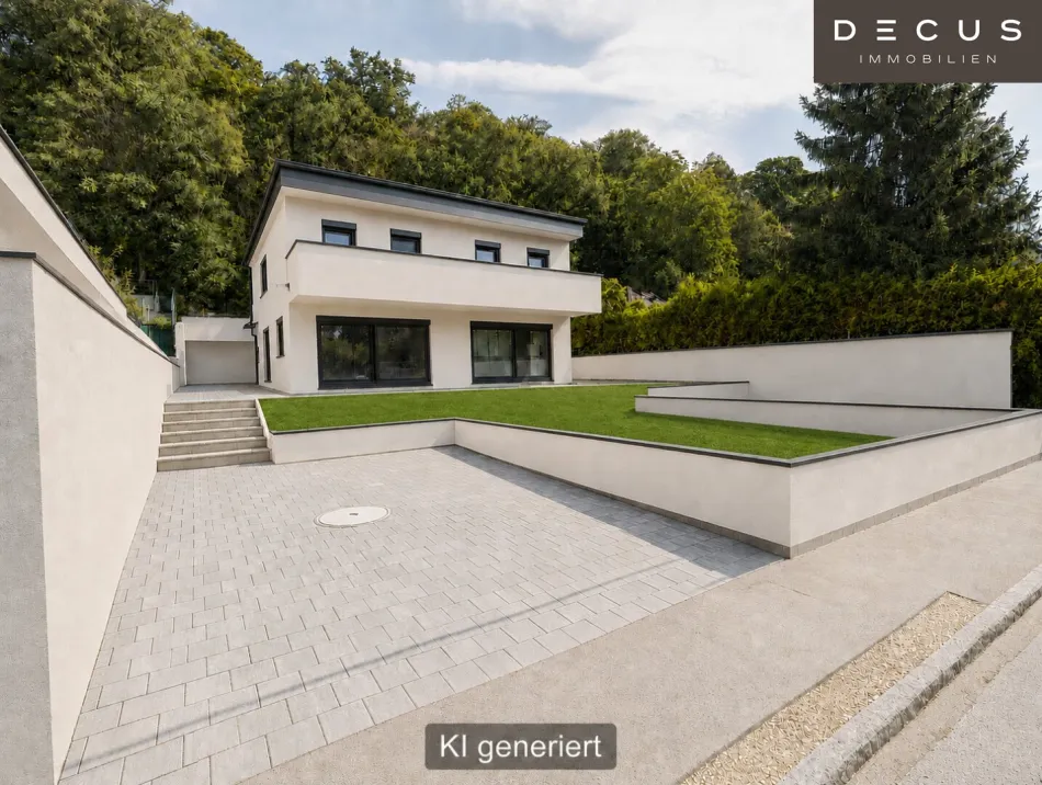 I MODERNES NEUBAU-DOPPELHAUS I GROSSZÜGIGER GARTEN I EIGENES WALDSTÜCK I KLOSTERNEUBURG I - Titelbild