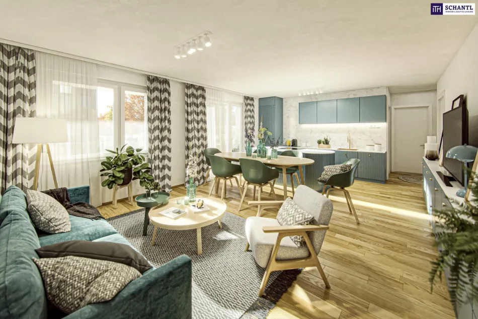 Zweimal Lieblingsplatz! WOW TOP-Neubau mit 2 großen Balkonen! 3 Zimmer + Jede Menge Platz + Hochwertige Ausstattung + Ideale Infrastruktur + Garage + Ein neues Lebebsgefühl! - Bild