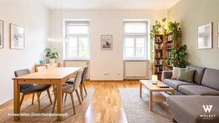 Heller Altbau | 2 Zimmer mit ca. 44,19 m² Wallensteinviertel