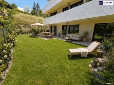 FIRE SALE!! Ein Stück Natur - ganz für sich allein! Das perfekte Familienparadies! Geniale Neubauwohnung mit WOW-Effekt! Riesiger Eigengarten und Terrasse + 4 Zimmer + Grün wohin das Auge reicht + Luftwärmepumpe!
