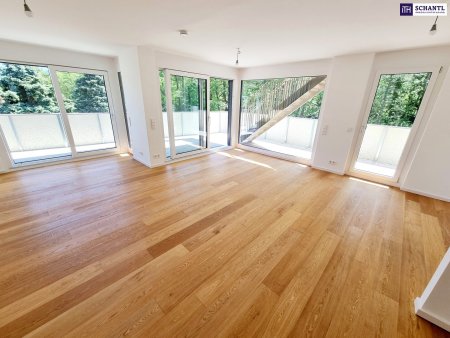 FIRE SALE!! Ein Platz, der mehr kann als wohnen. Wohnen mit WOW-Effekt! Riesiger Balkon und Terrasse + Privater Dachgarten + Grün wohin das Auge reicht + Luftwärmepumpe!