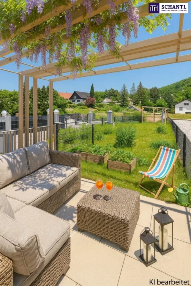 FIRE SALE!! Ein Platz, der mehr kann als wohnen. Wohnen mit WOW-Effekt! Riesiger Balkon und Terrasse + Privater Dachgarten + Grün wohin das Auge reicht + Luftwärmepumpe! - Titelbild