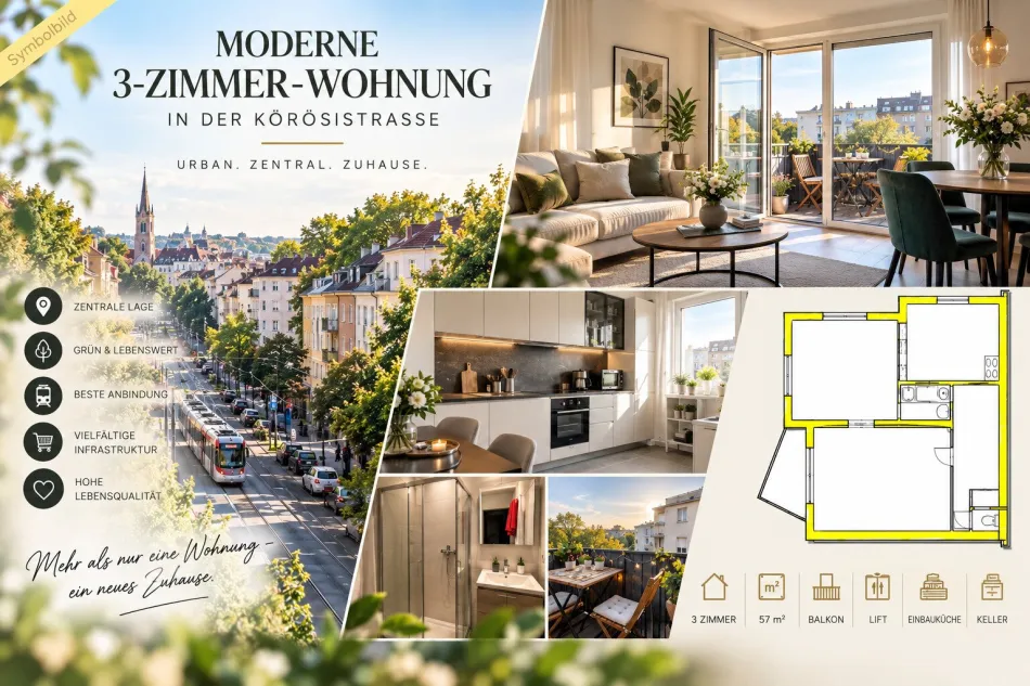Traumhafte Wohnung in der Körösistrasse - schnell Termin vereinbaren - Titelbild