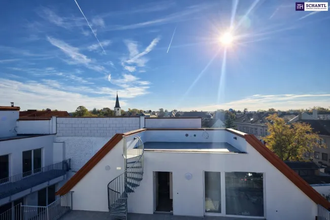 *Frühjahrsaktion* Penthouse-Feeling pur: Moderne Neubauwohnung mit großzügiger Wohnfläche, Balkon und beeindruckender Dachterrasse! - Bild