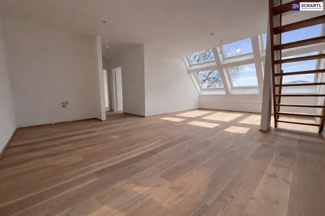 *Frühjahrsaktion* Wohnen über den Dächern: Exklusive 3-Zimmer-Dachgeschosswohnung mit großer Dachterrasse im Erstbezug! - Bild