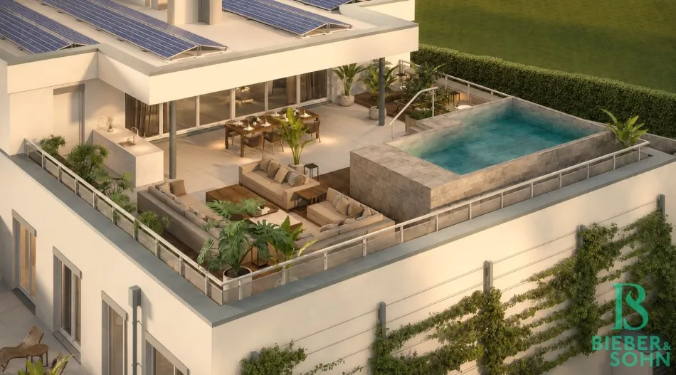 Objektansicht der Variante mit Pool