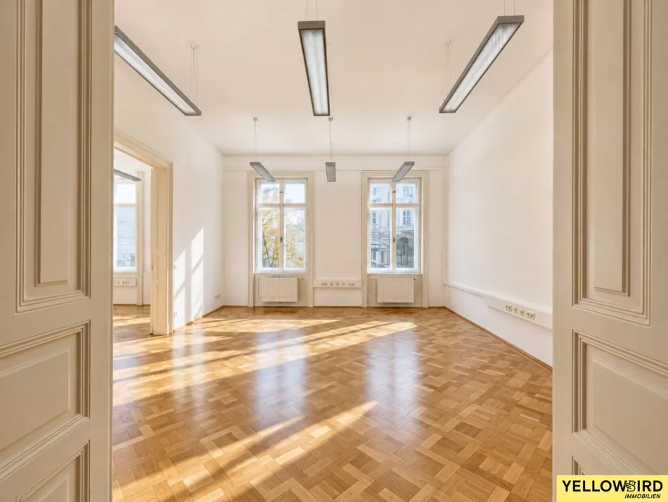 Repräsentatives 5-Zimmer-Altbaubüro mit beeindruckender Raumhöhe, großzügigen Räumen, Klimaanlage und Top-Standort am Naschmarkt - Bild