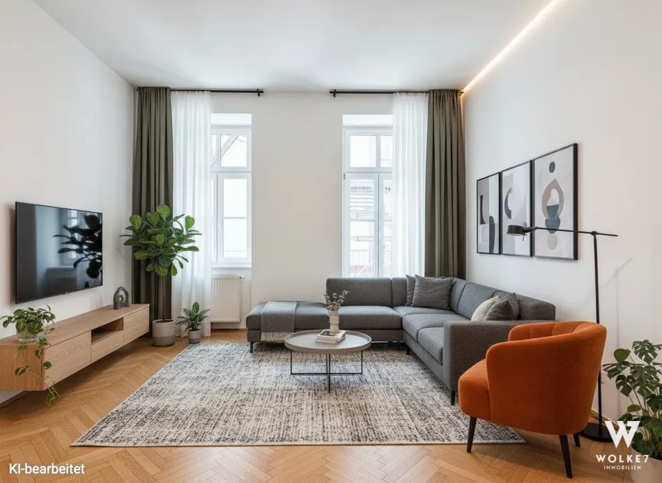Sanierte 1-Zimmerwohnung mit großem Balkon in Spitzenlage von 1020: Südöstliche Ausrichtung - Bild