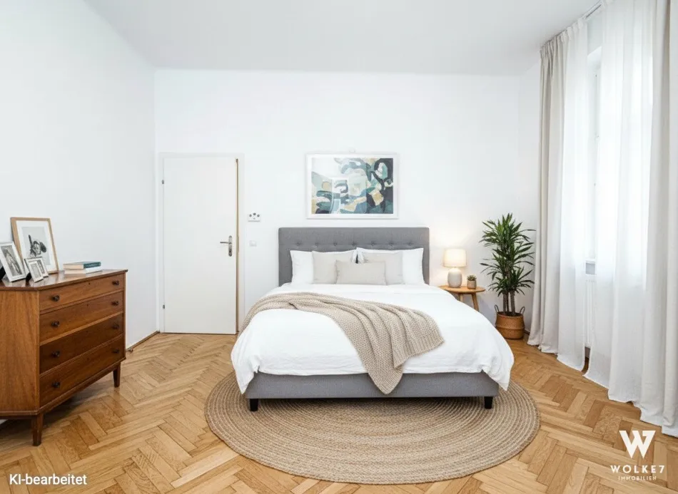 Sanierte 1-Zimmerwohnung mit großem Balkon in Spitzenlage von 1020: Südöstliche Ausrichtung - Bild
