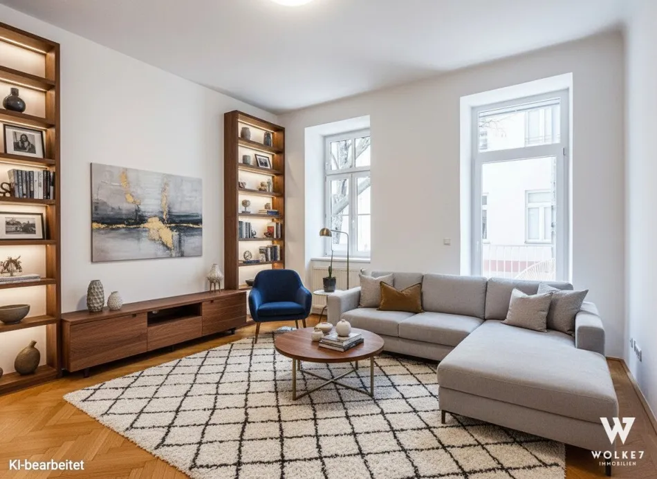 Sanierte 1-Zimmerwohnung mit großem Balkon in Spitzenlage von 1020: Südöstliche Ausrichtung - Titelbild