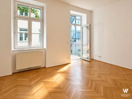 Sanierte 1-Zimmerwohnung mit großem Balkon in Spitzenlage von 1020: Südöstliche Ausrichtung