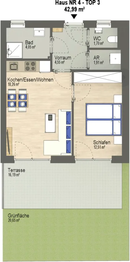 Traumhafte GARTENWOHNUNG mit 2 Zimmern und Doppeltiefgarage in Kalsdorf - Bild